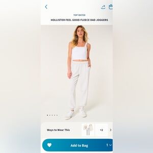 HOLLISTER Feel Good Adjustable Rise Fleece Dad Joggers